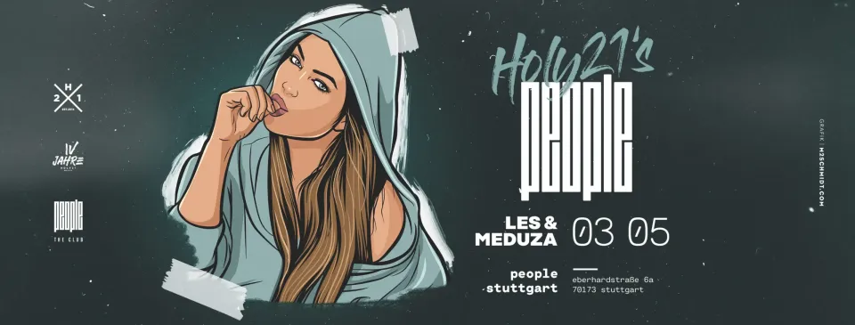 Nachtleben: Banner „Holy21’s People“ mit Illustration