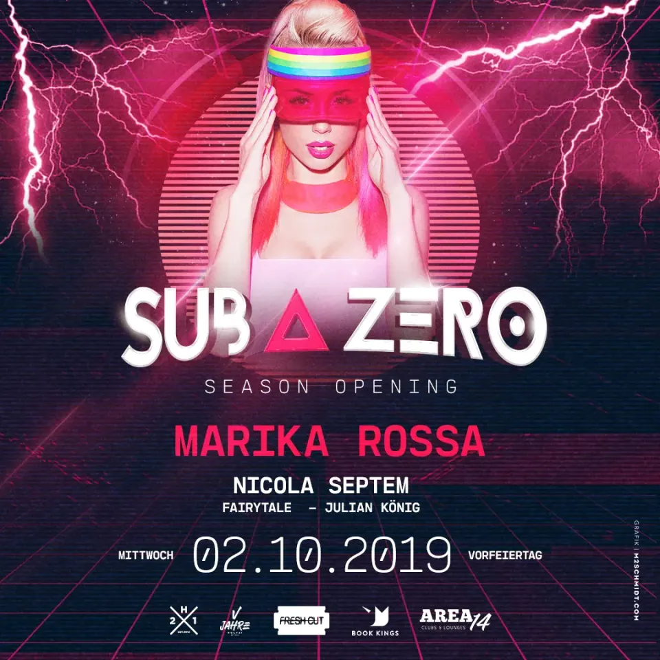 Nachtleben: Flyer Sub Zero Season Opening 2019 mit Marika Rossa