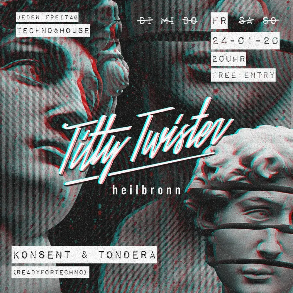 Nachtleben: Flyer Titty Twister Heilbronn, Techno & House