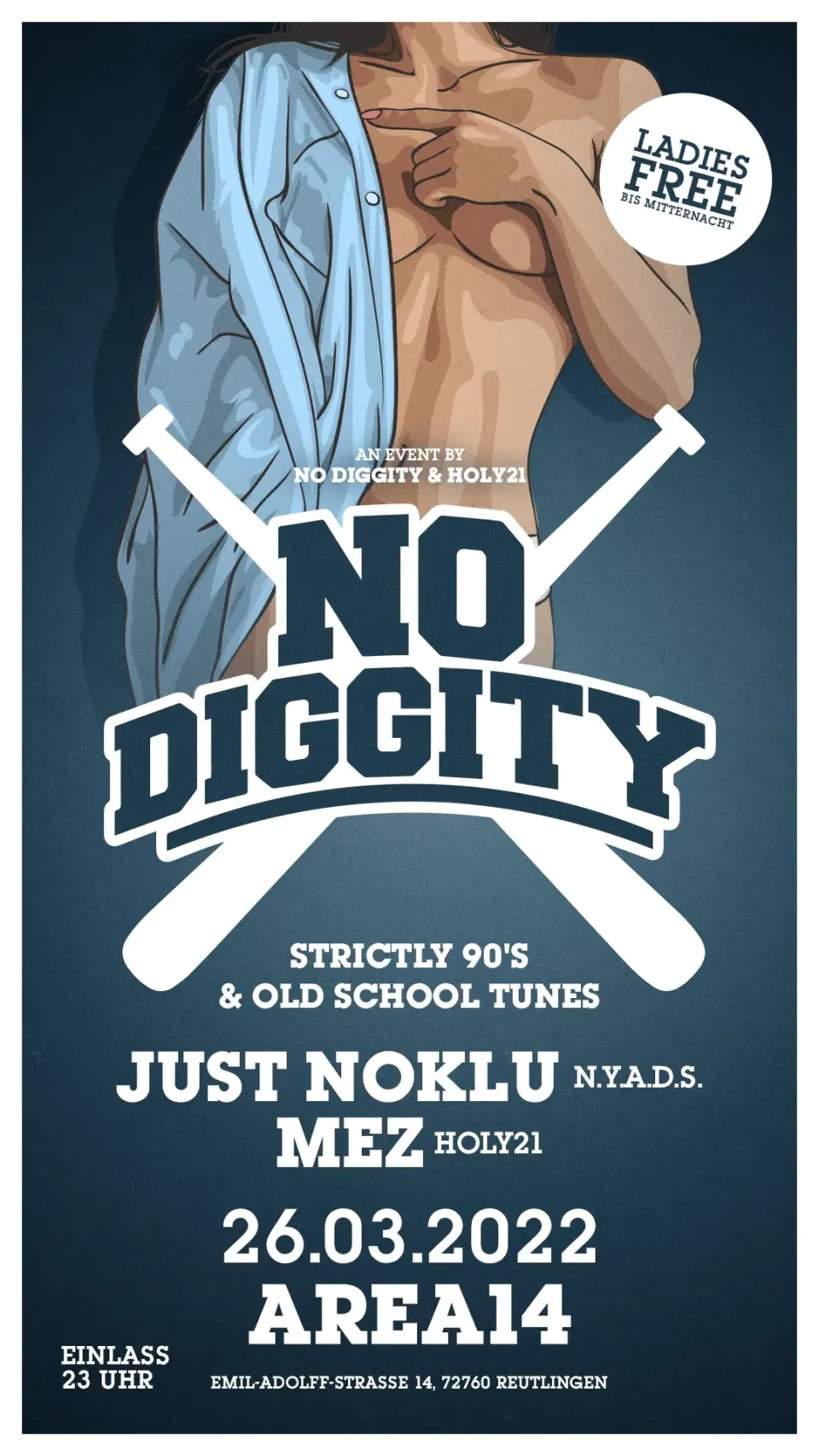 Nachtleben: Flyer „No Diggity“ Strictly 90’s, Area14