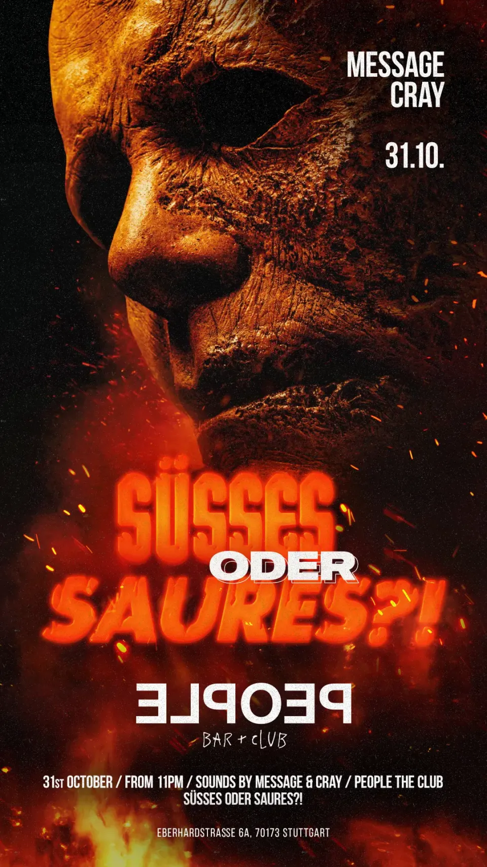Nachtleben: Flyer „Süßes oder Saures?!“ Halloween, People Stuttgart