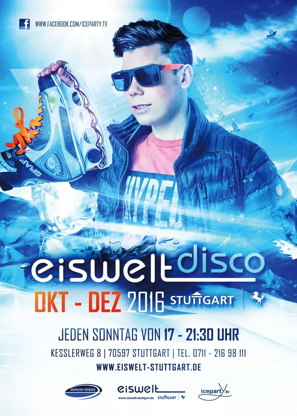 Nachtleben: Flyer Eiswelt Disco 2016 Stuttgart