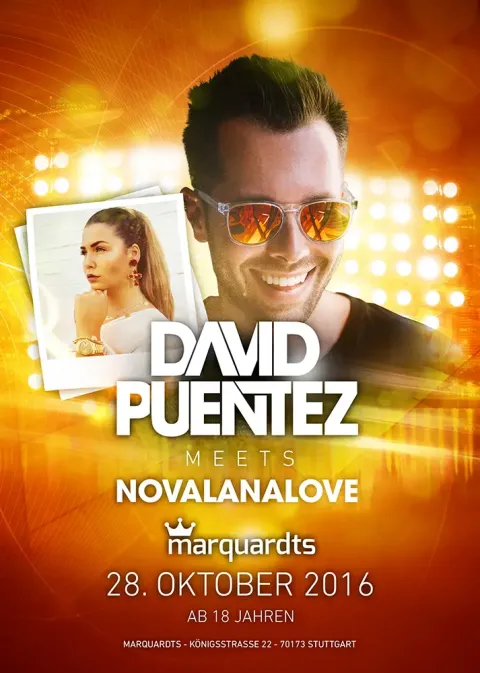 Nachtleben: Flyer David Puentez meets Novalanalove 2016, Marquardts