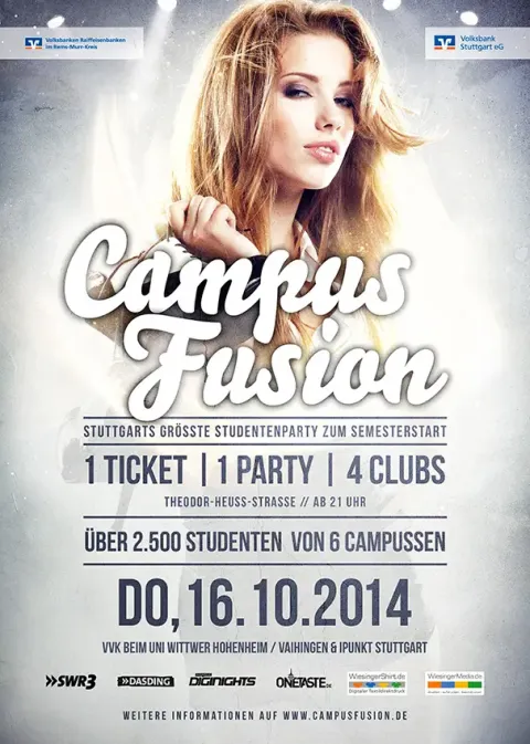 Nachtleben: Flyer Campus Fusion 2014 Stuttgart